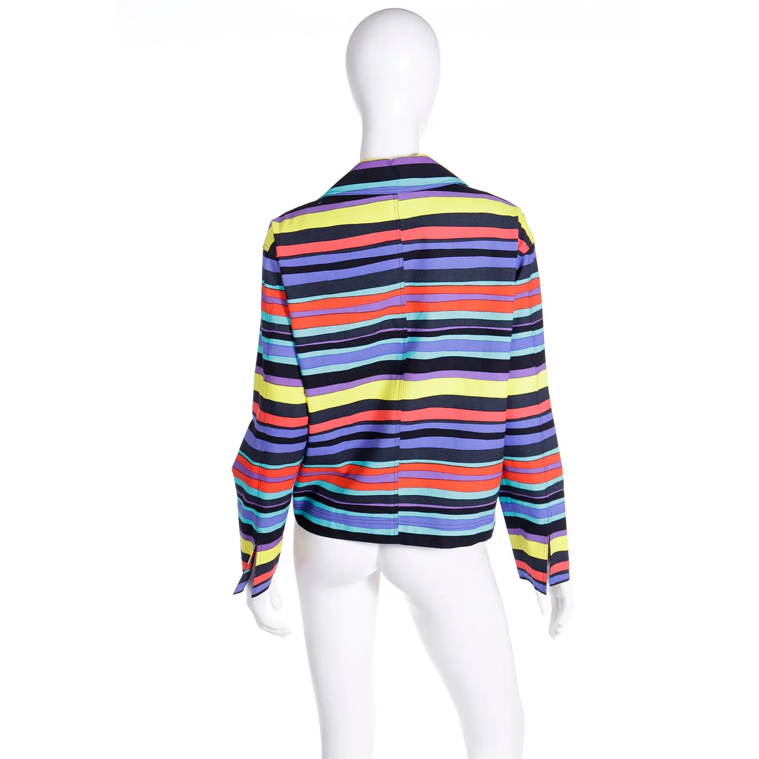 1993 Isaac Mizrahi Gene Meyer Collaboration Cropped Striped Jacket