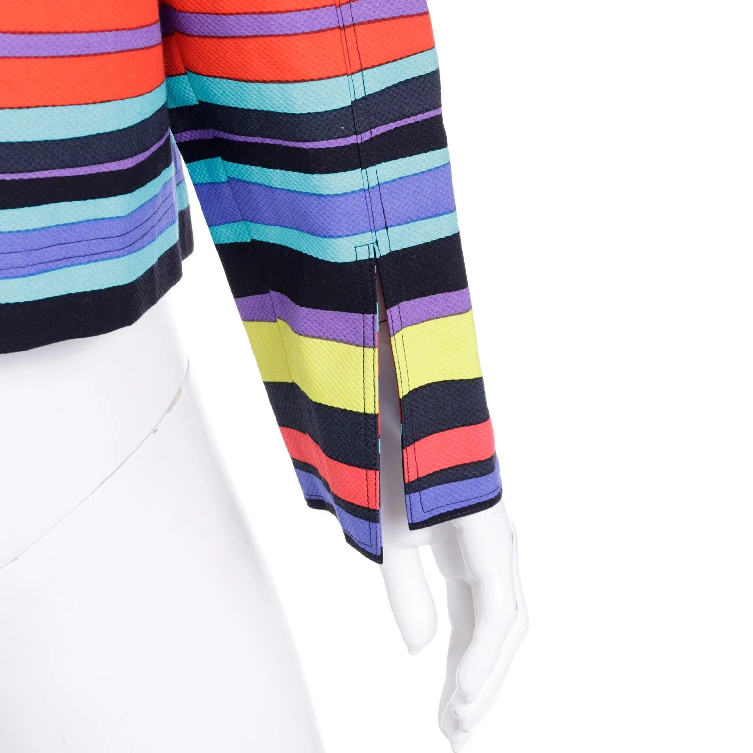 1993 Isaac Mizrahi Gene Meyer Collaboration Cropped Striped Jacket