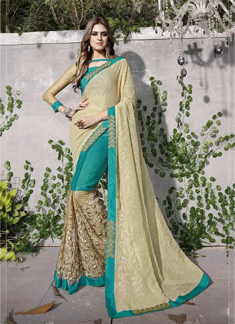 2-tone Saree- Beige