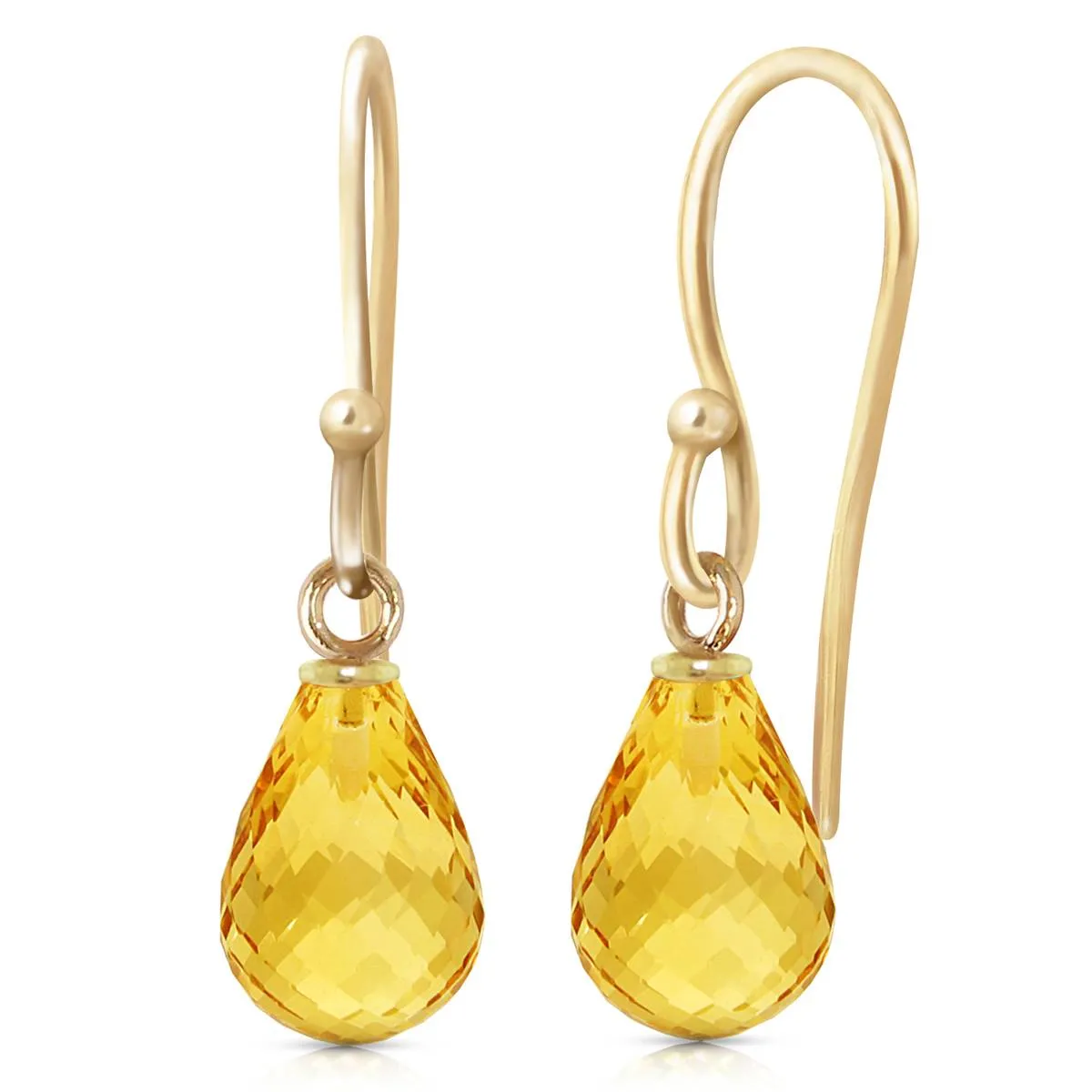 2.7 Carat 14K Solid Yellow Gold Effortless Citrine Earrings