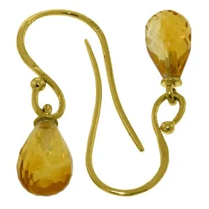 2.7 Carat 14K Solid Yellow Gold Effortless Citrine Earrings