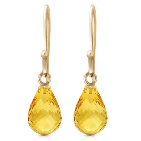 2.7 Carat 14K Solid Yellow Gold Effortless Citrine Earrings