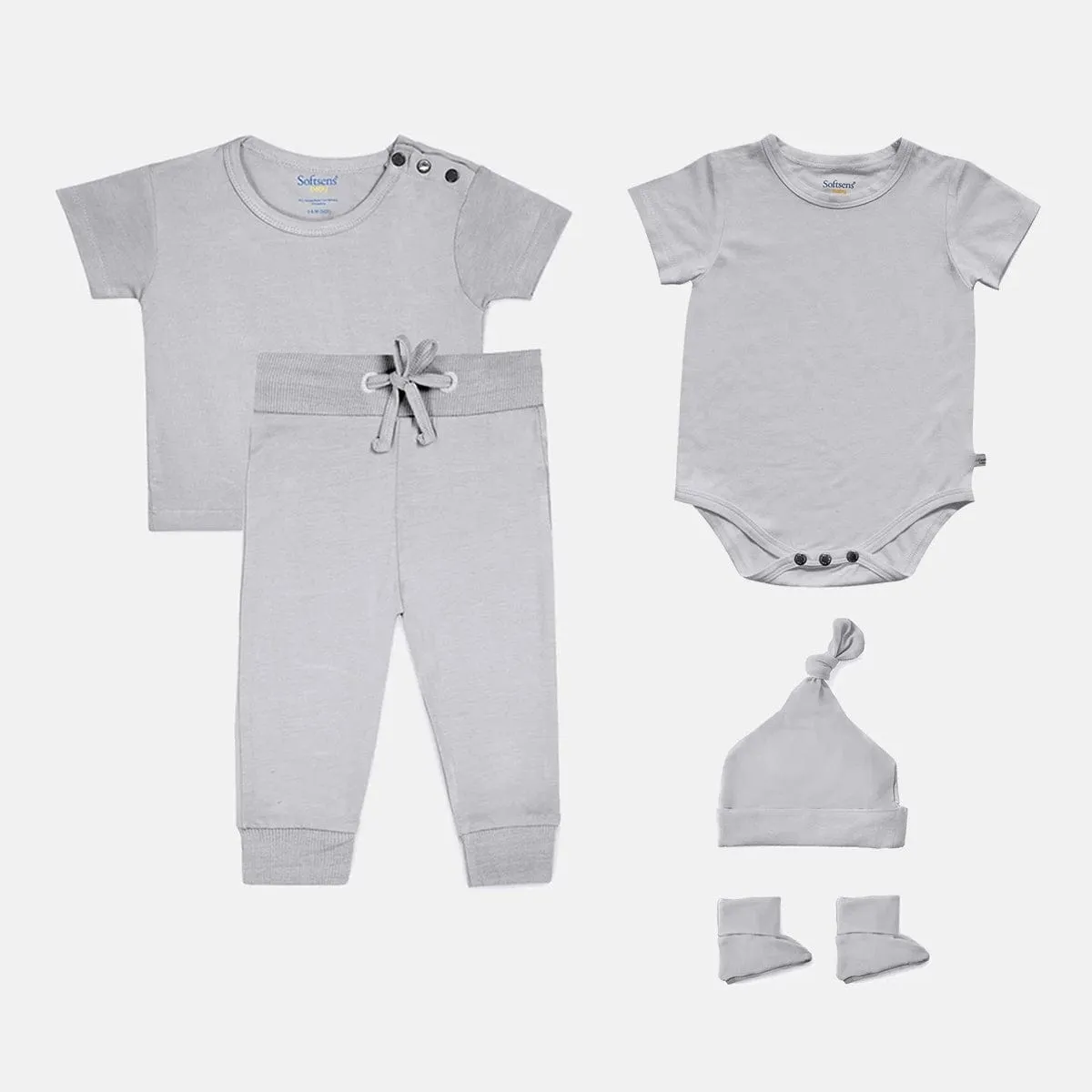 5 Piece Dreamy Grey Complete Bamboo Gift Set