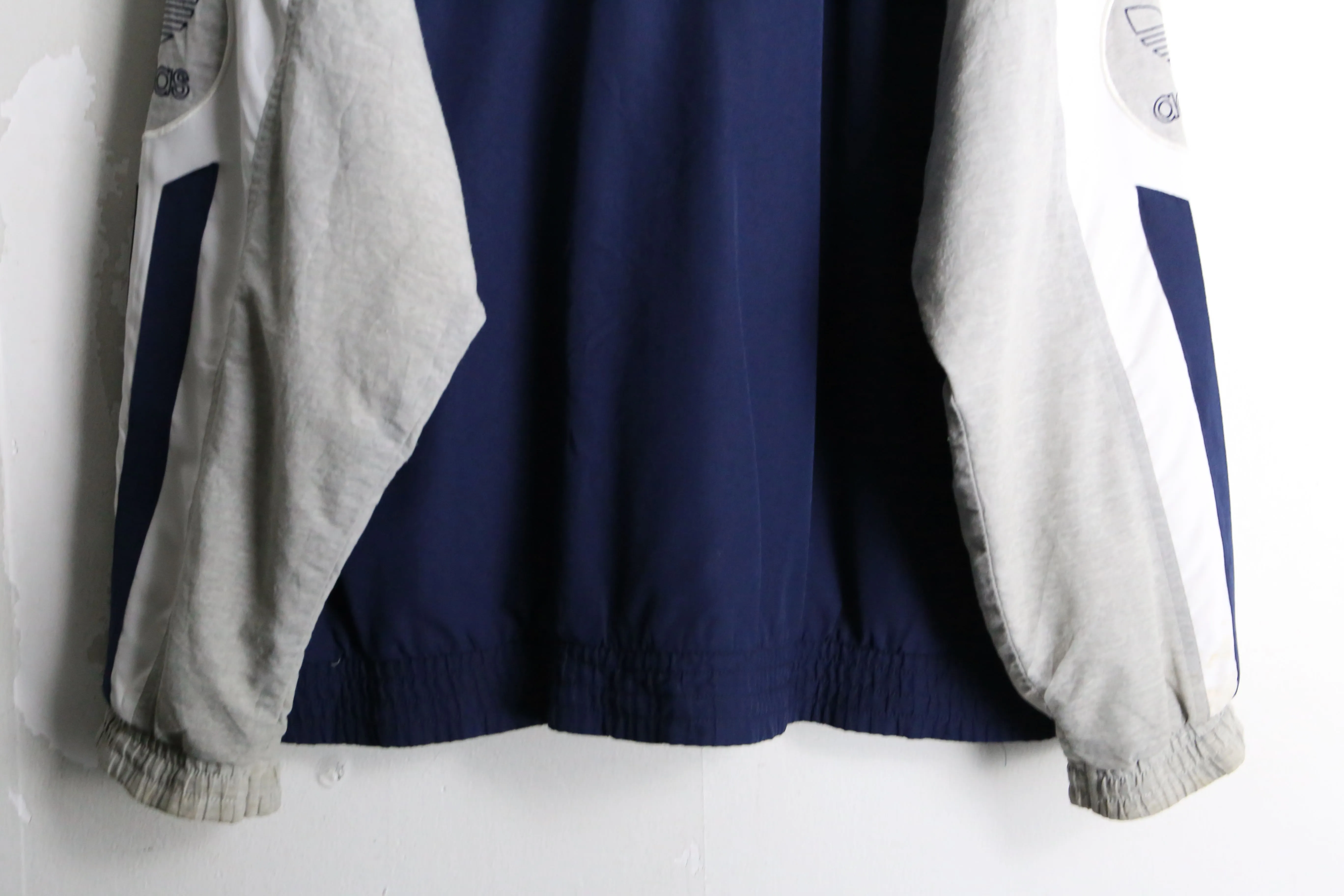 90's "adidas" navy × gray nylon track jacket