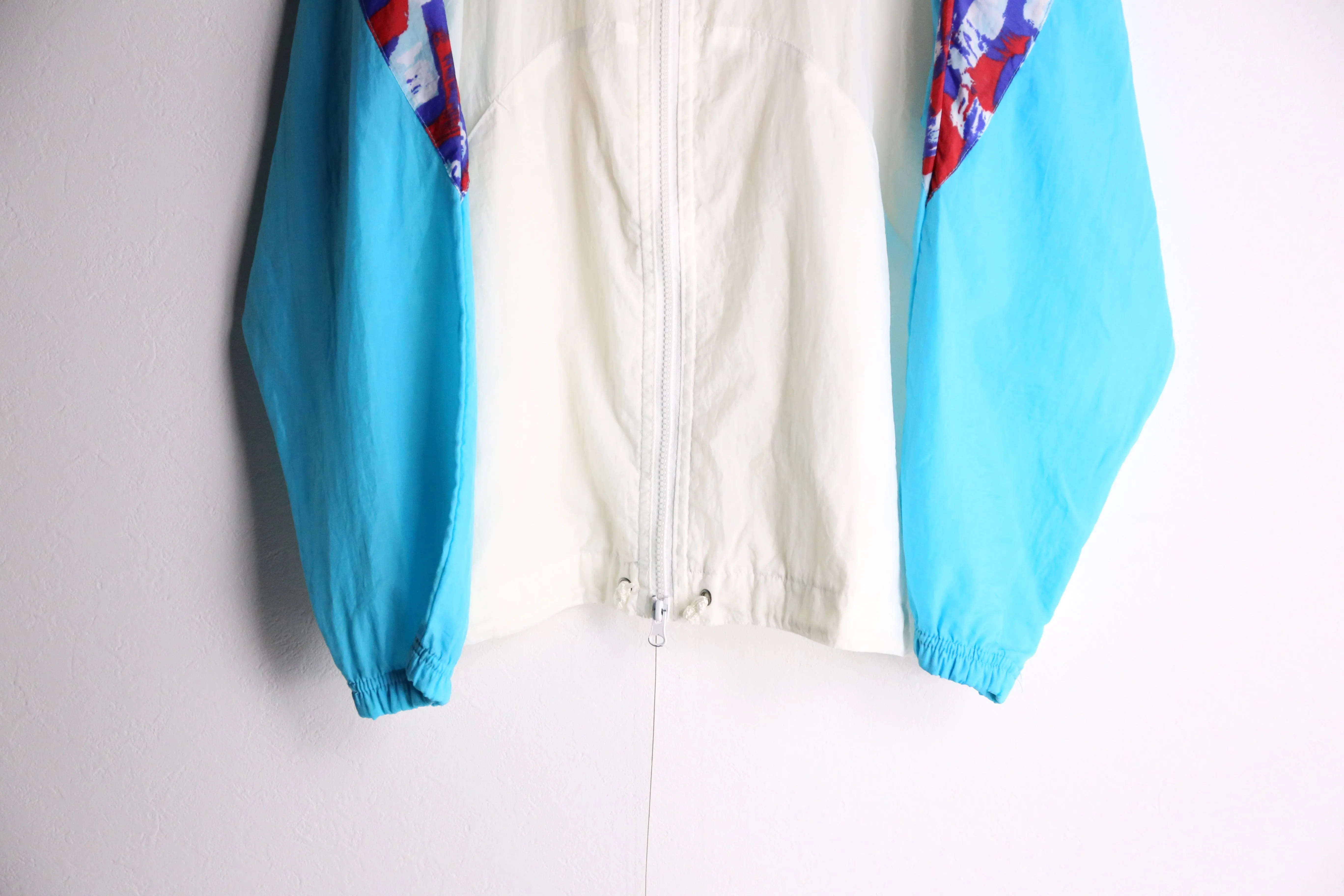 90's "Reebok" multicolored switching nylon track jacket