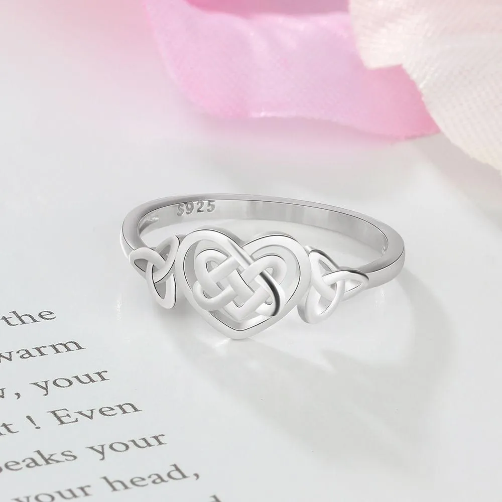 925 Sterling Silver Heart Engagement Ring