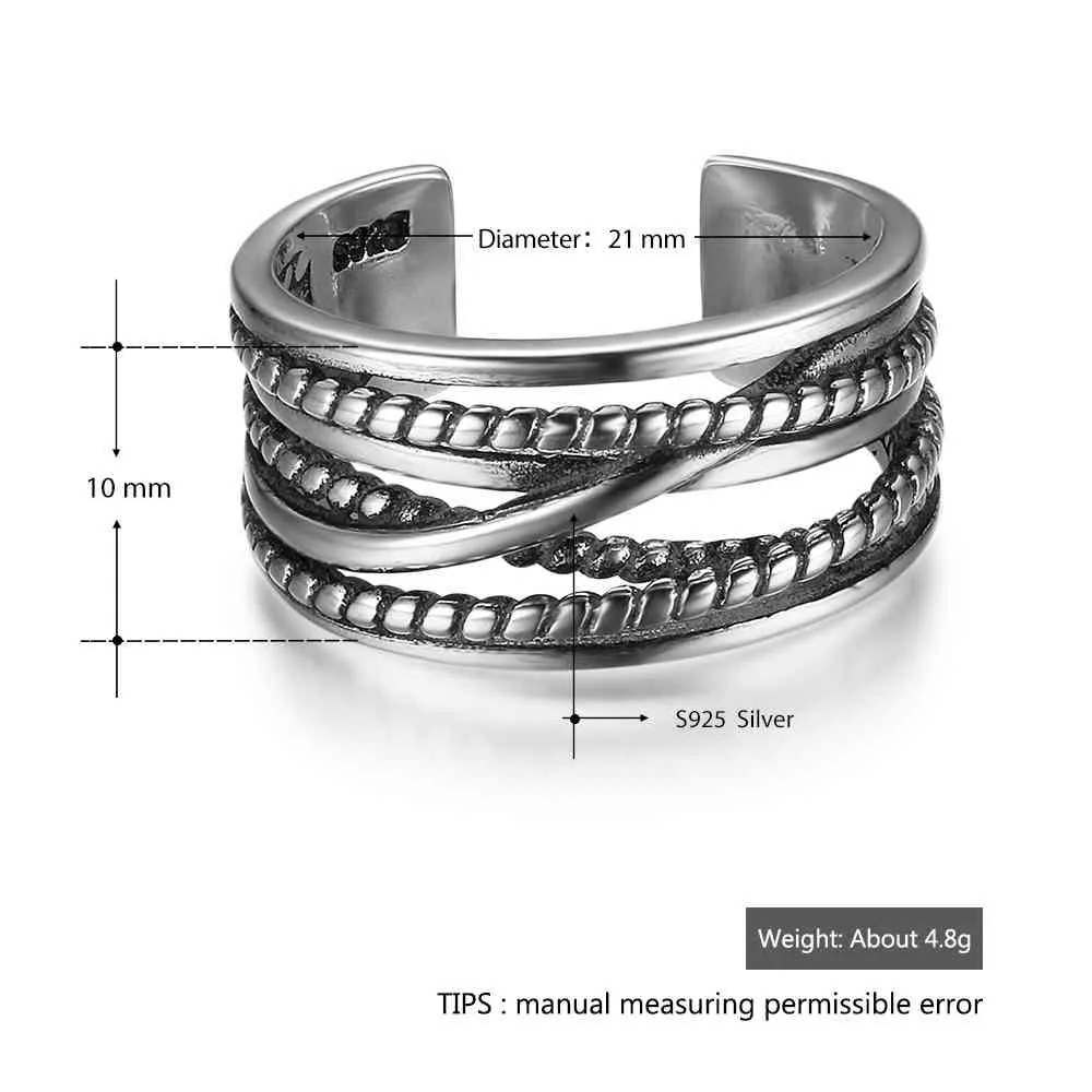 925 Sterling Silver Multi-Layer Winding Twist