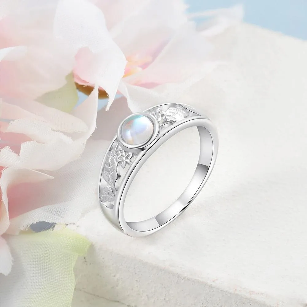 925 Sterling Silver Promise Ring,  Flower Leaf Wedding Ring - Fashion Jewelry Collection Band