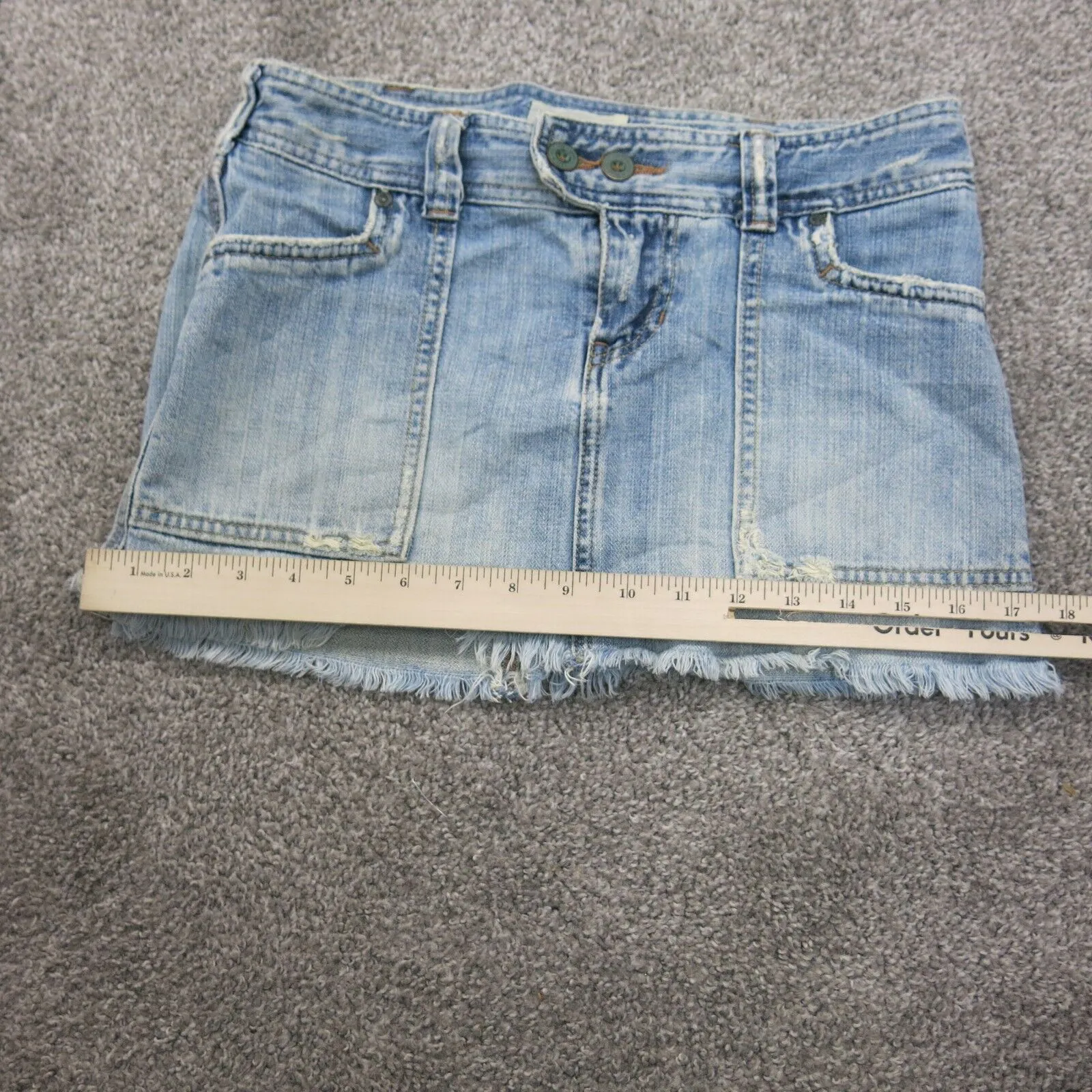 Abercrombie & Fitch Womens Denim Skirt High Rise Pockets Belt Loops Blue SZ W28