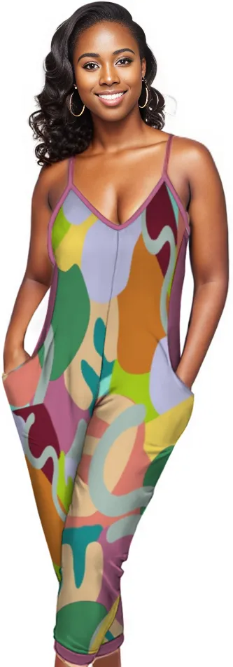 Abstract Wild Women's Stylish Romper