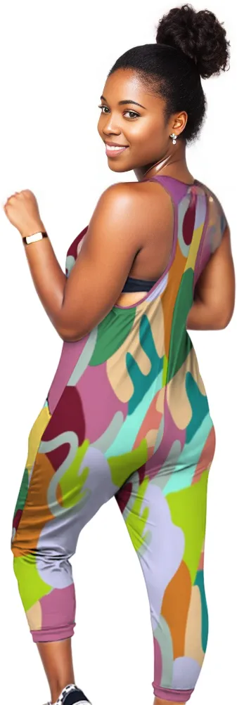 Abstract Wild Women's Stylish Romper