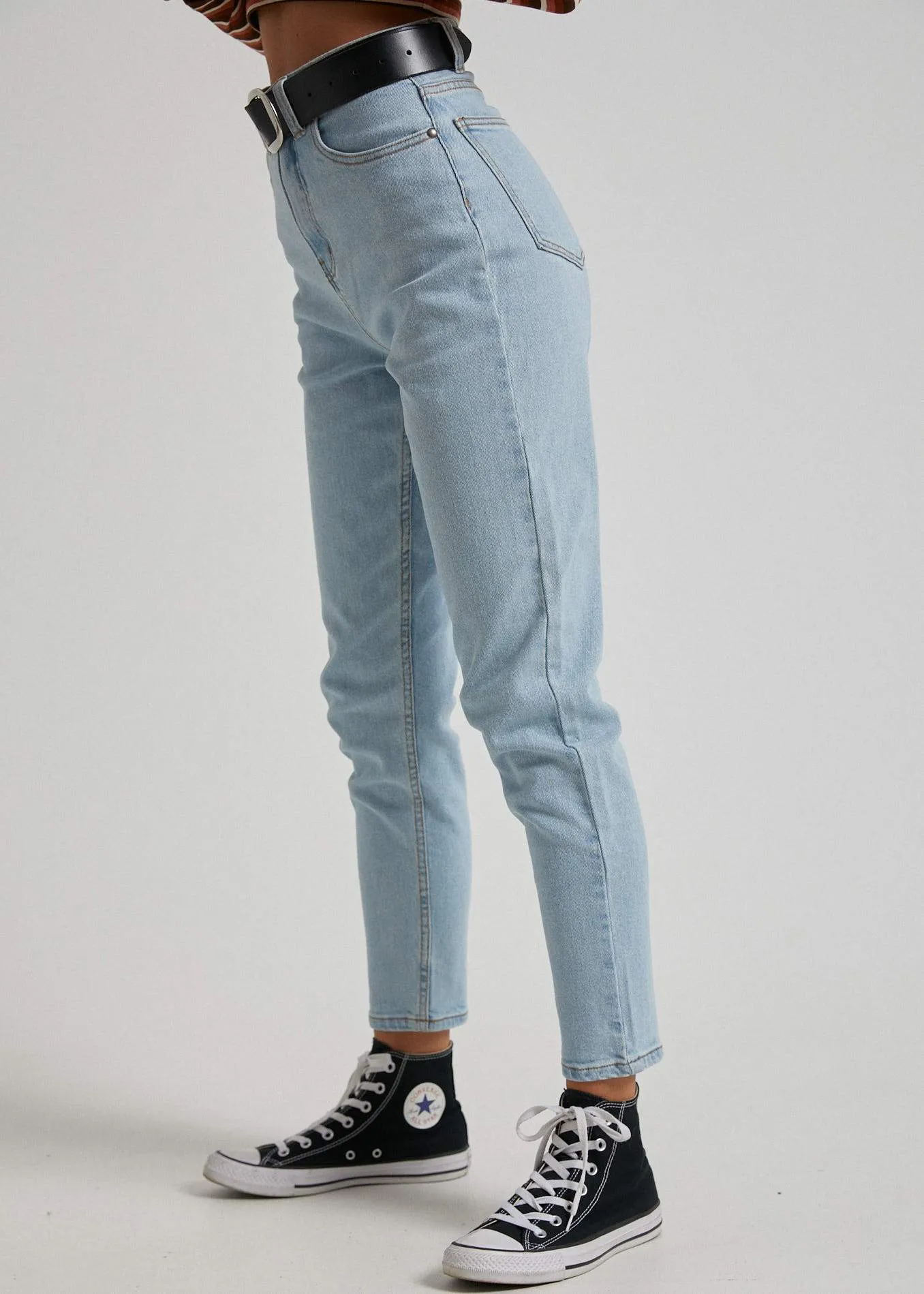 Afends Womens Blondies - Denim Slim Jeans - Stone Bleach