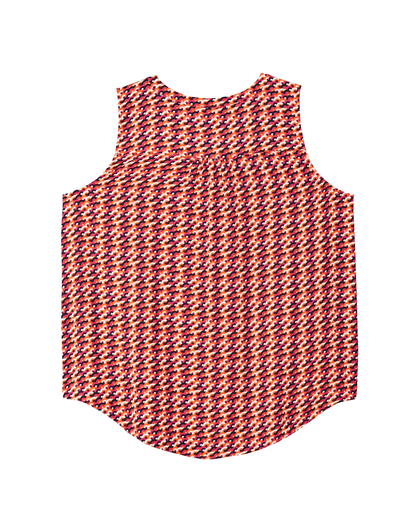 Alysson Shirred Sleeveless Blouse | Orange / Pink