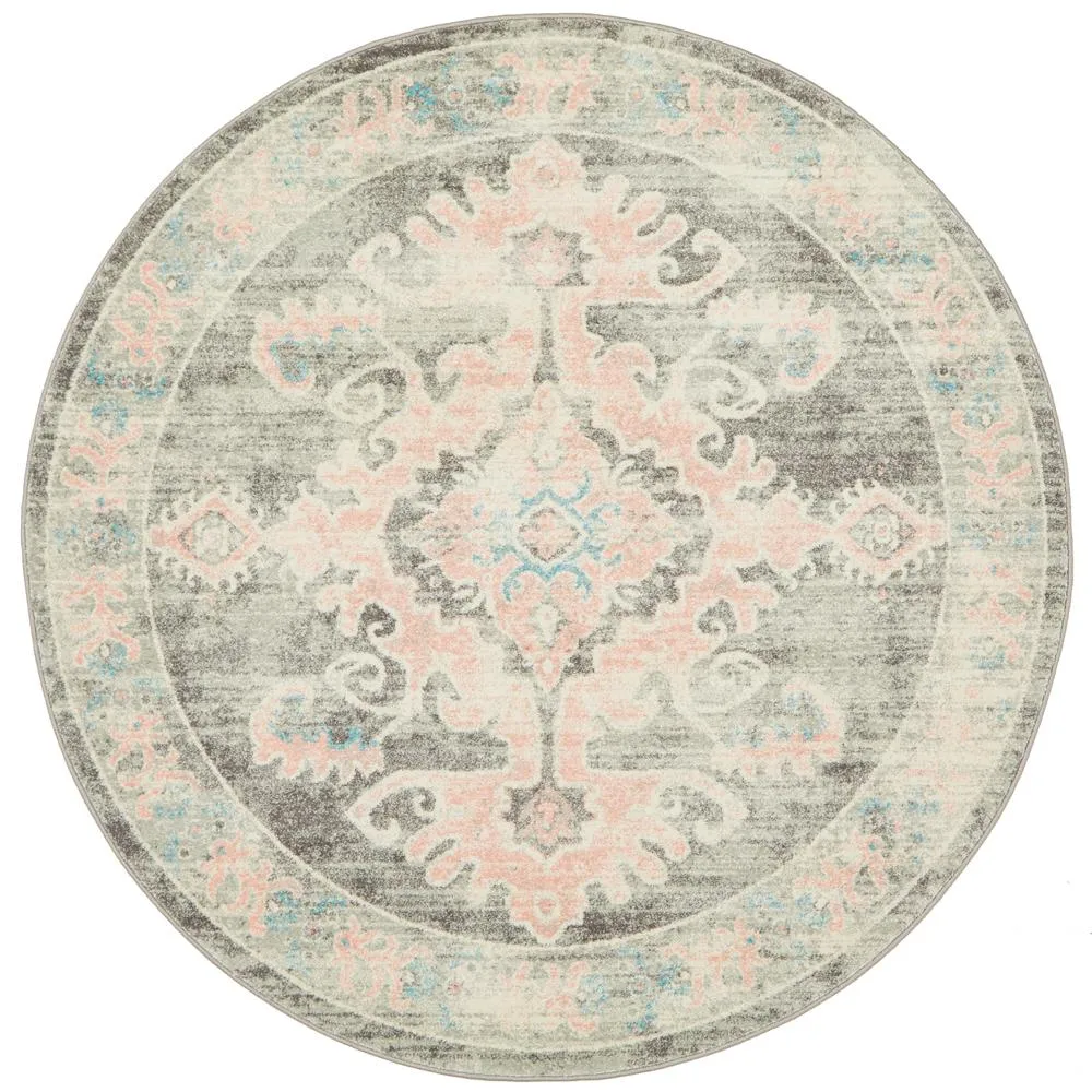 Arvin Loomed Grey Round Rug