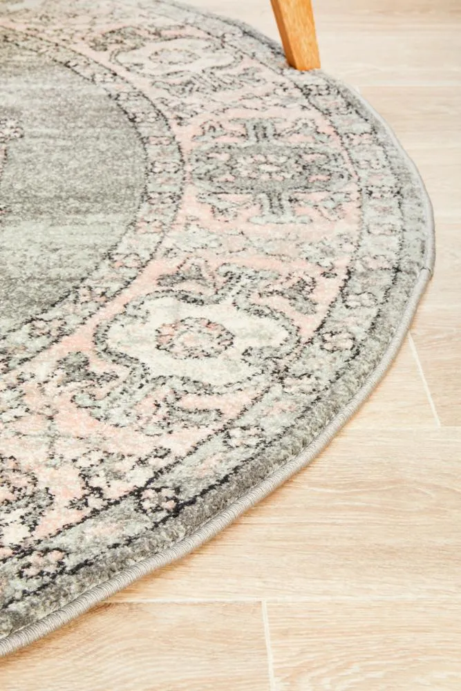 Arvin Power Loomed 703 Grey Round Rug