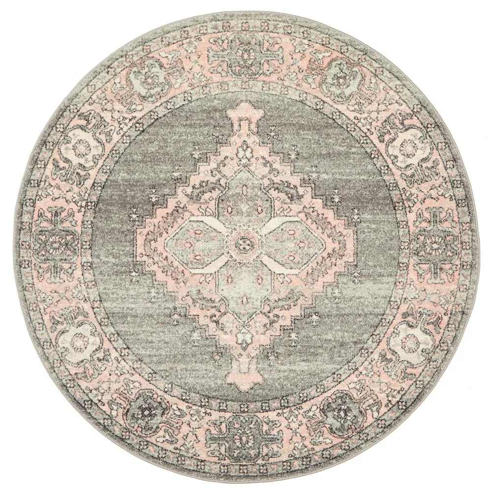 Arvin Power Loomed 703 Grey Round Rug