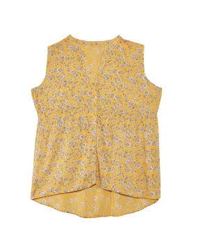 Aubrey Sleeveless Button Down Top | Yellow / White