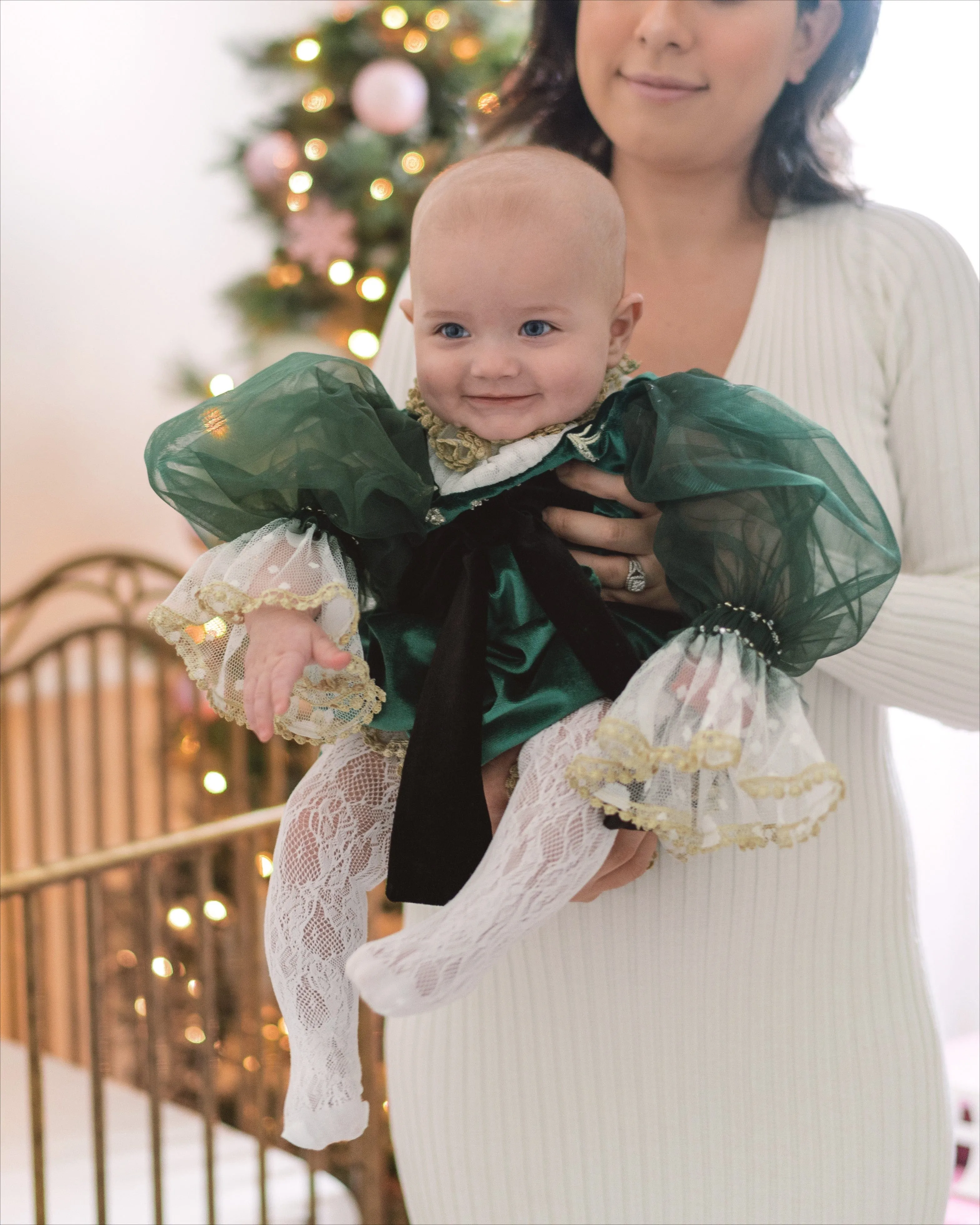 Aurora Royal Green Velour Romper