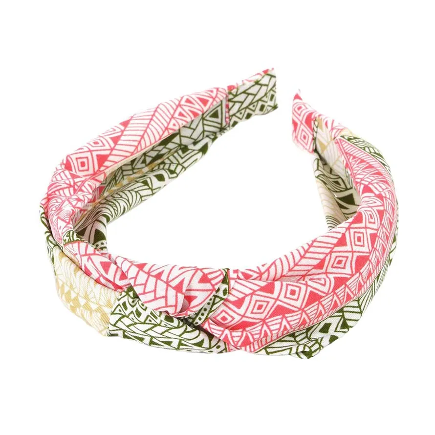 Aztec Patterned Burnout Knot Headband