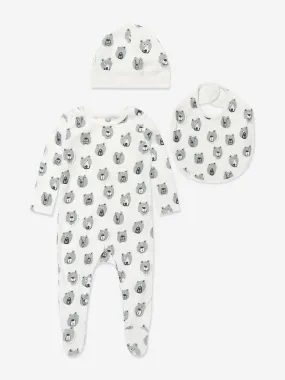 Baby Boys Bear Babygrow Set in Ivory