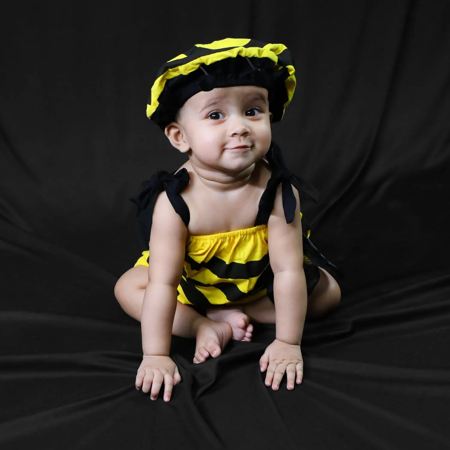 Baby Moo Bumble Bee Costume 2pcs Cap And Fancy Dress - Yellow