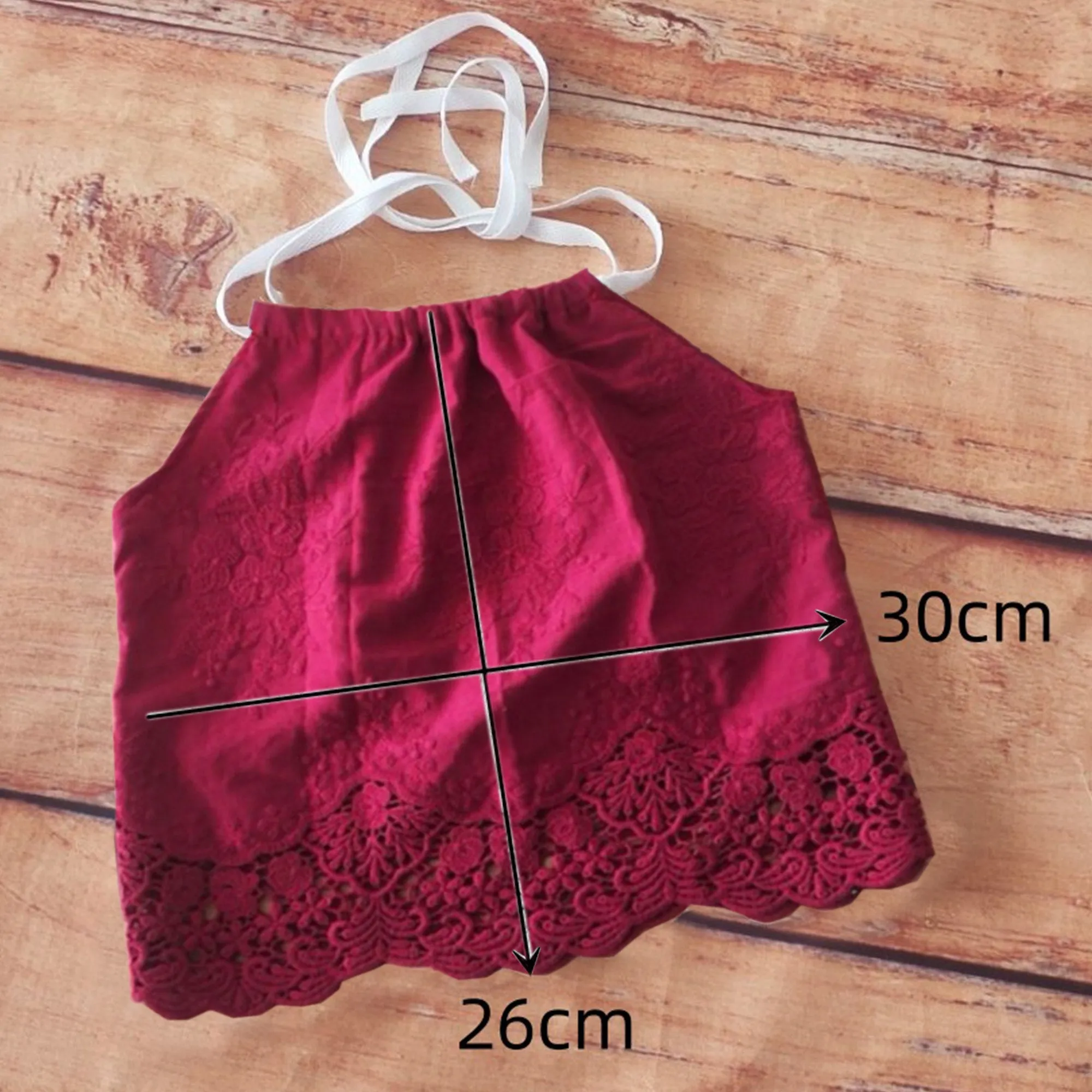 Babymoon Cotton Spaghetti Embroidery Baby Girl’s Frock Dress | Baby Photoshoot Props | Maroon