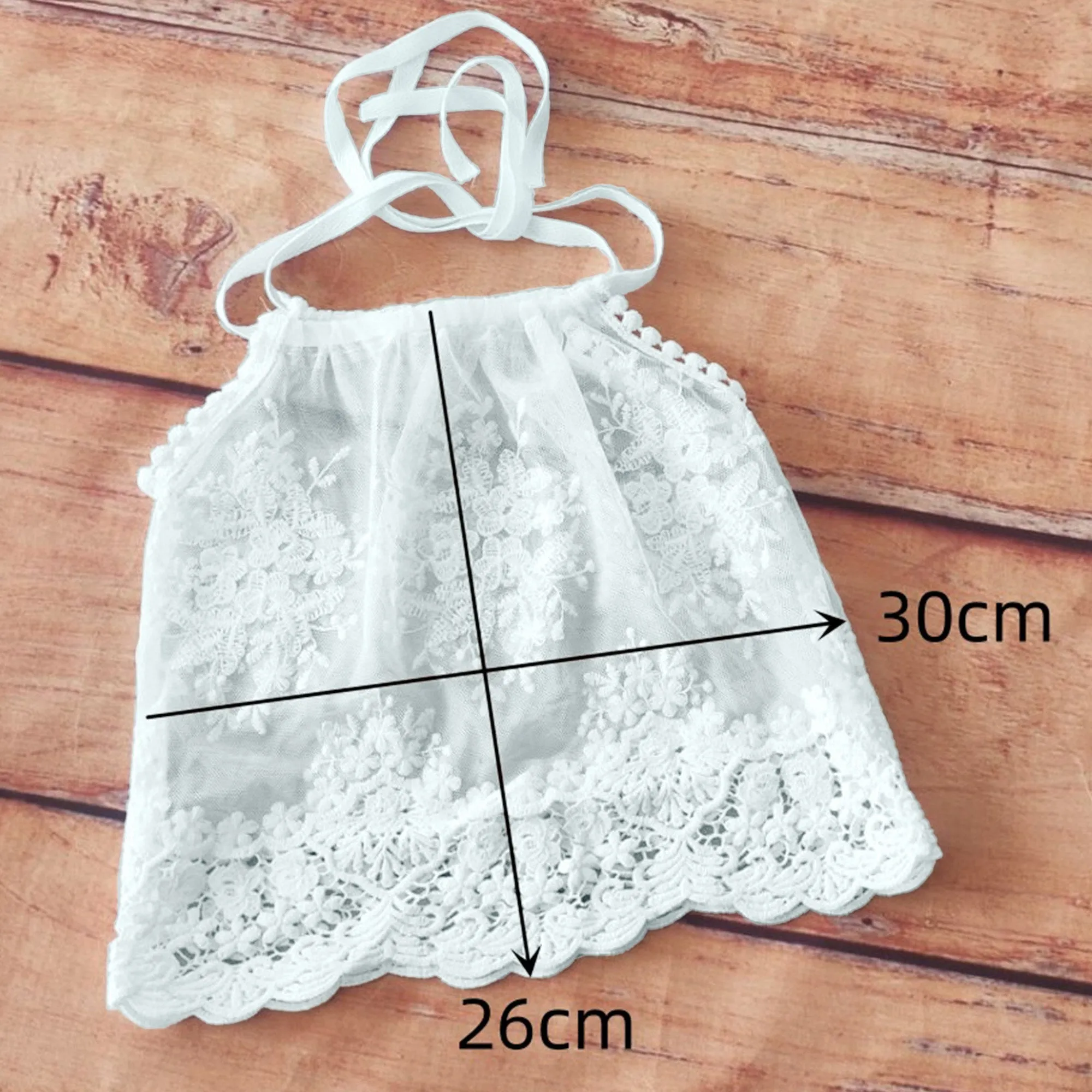 Babymoon Cotton Spaghetti Embroidery Baby Girl’s Frock Dress | Baby Photoshoot Props | White