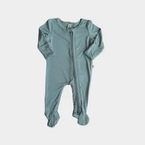 Babysprouts Footie Romper with Zipper in Teal Green