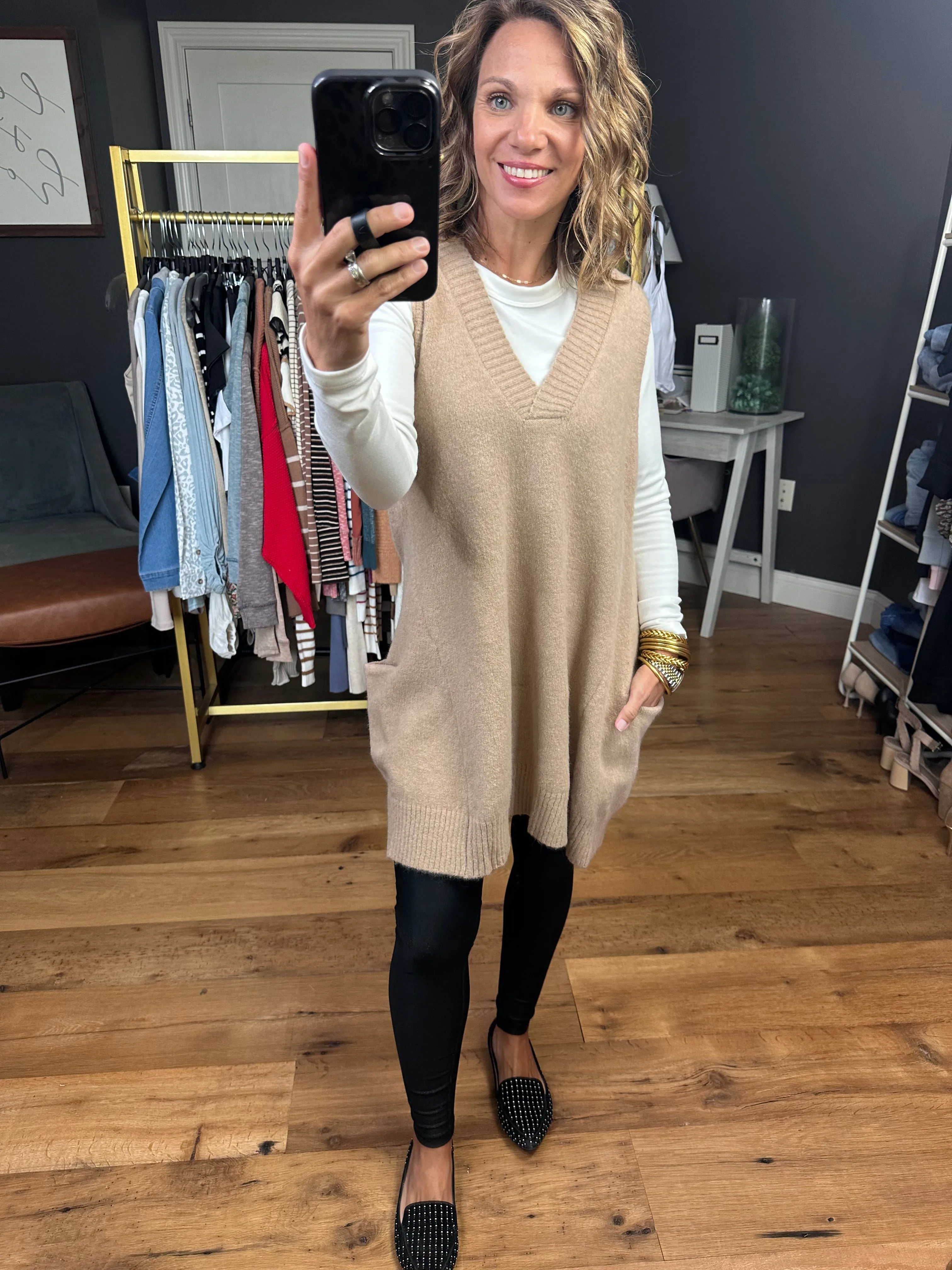 Back In Time V-Neck Tunic Sweater - Multiple Options