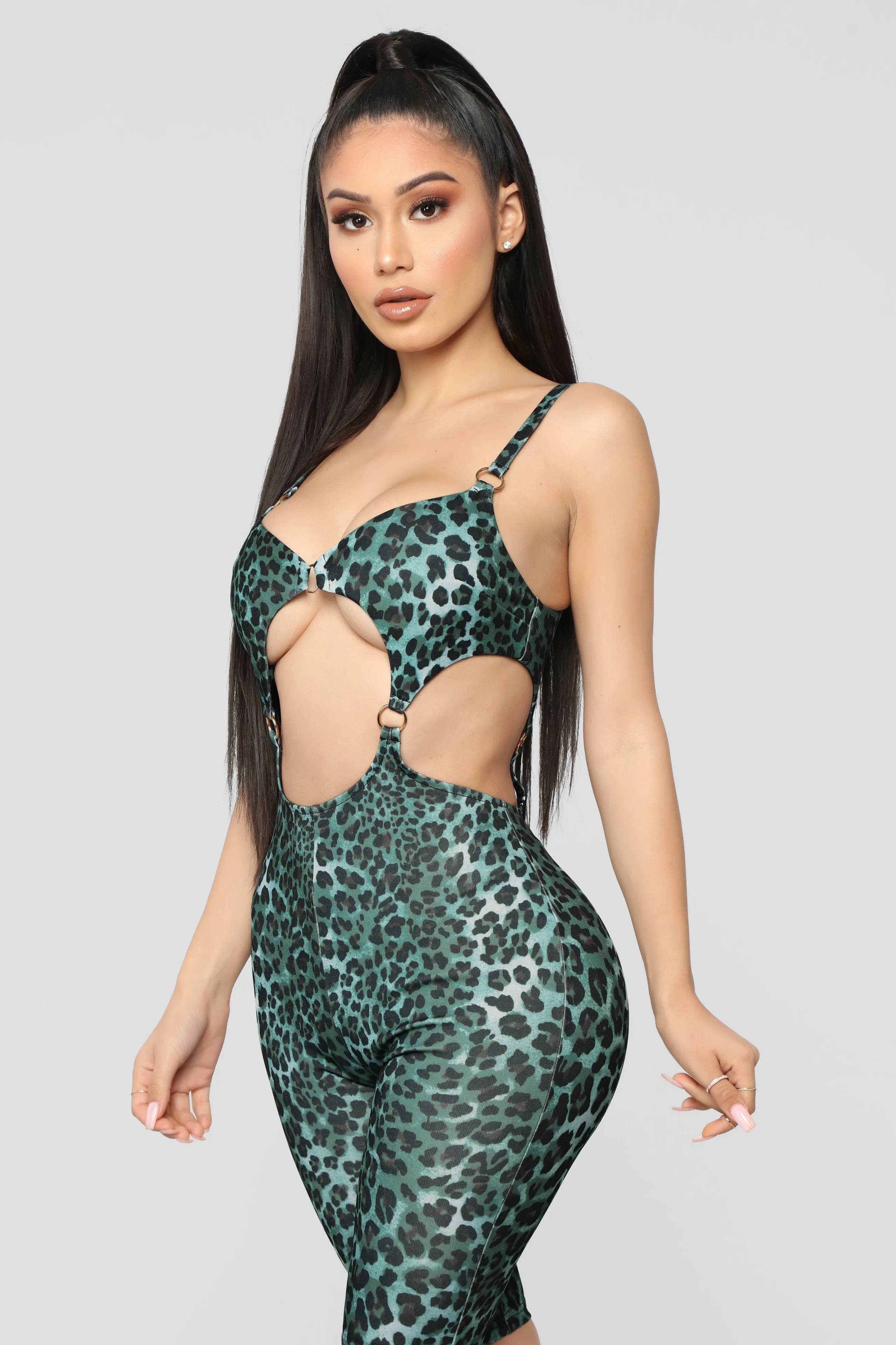 Bad Ting Cheetah Romper - Teal