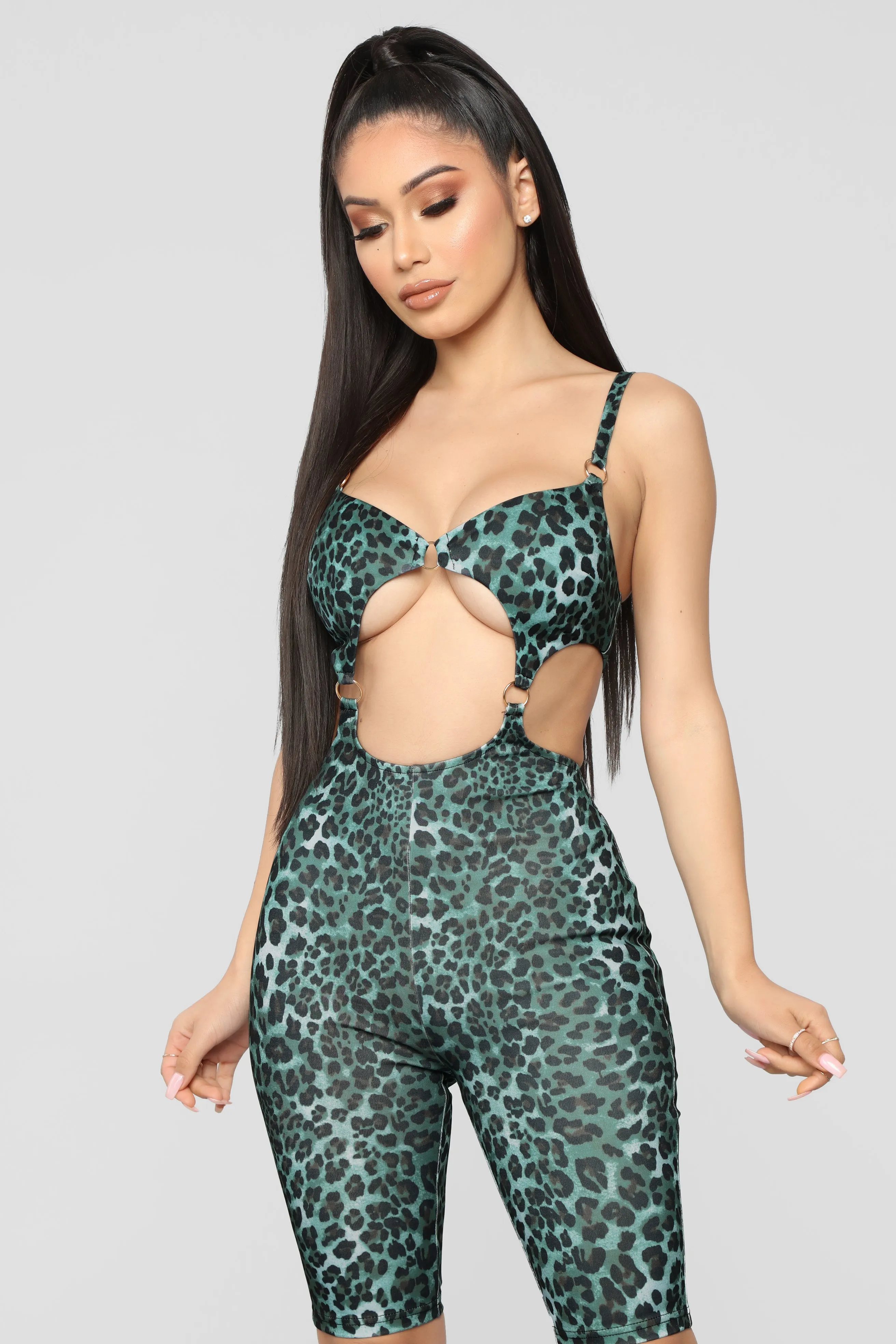 Bad Ting Cheetah Romper - Teal