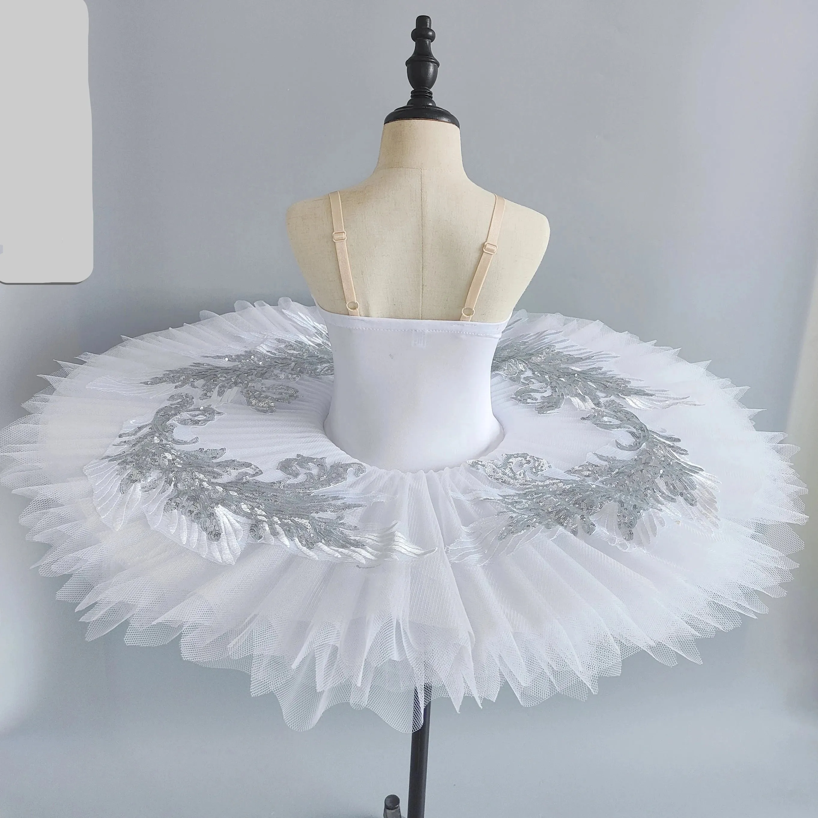 Ballet Tutu Girls White Stiff Tulle Pancake Professional Stage Costume