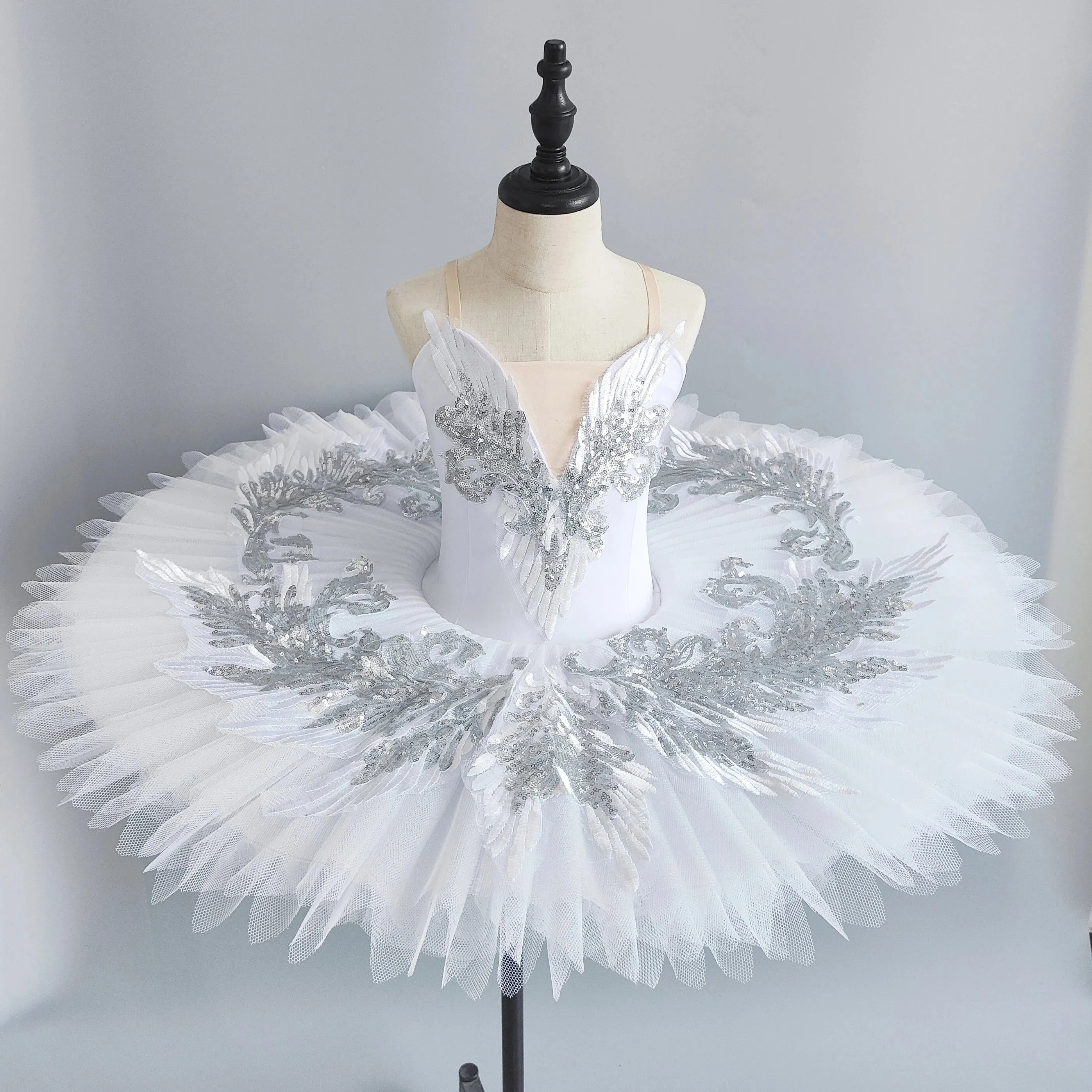 Ballet Tutu Girls White Stiff Tulle Pancake Professional Stage Costume