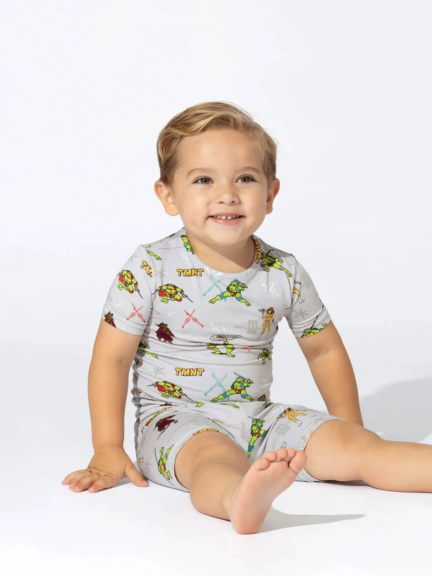 Bellabu Bear x Teenage Mutant Ninja Turtles Retro Kids Bamboo Pajama Short Set