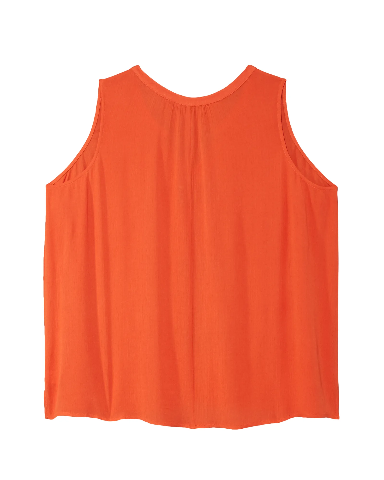 Bethany Sleeveless Embroidered Front V-Neck Blouse | Orange