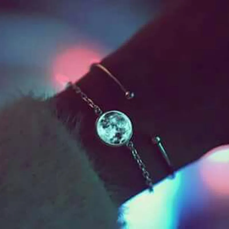 Birth Moon Bracelet Glow In The Dark Moon Phase  Chain Bracelet Glowing Birthday Moon Jewelry Lunar Phase Bracelets Charm Jewelr