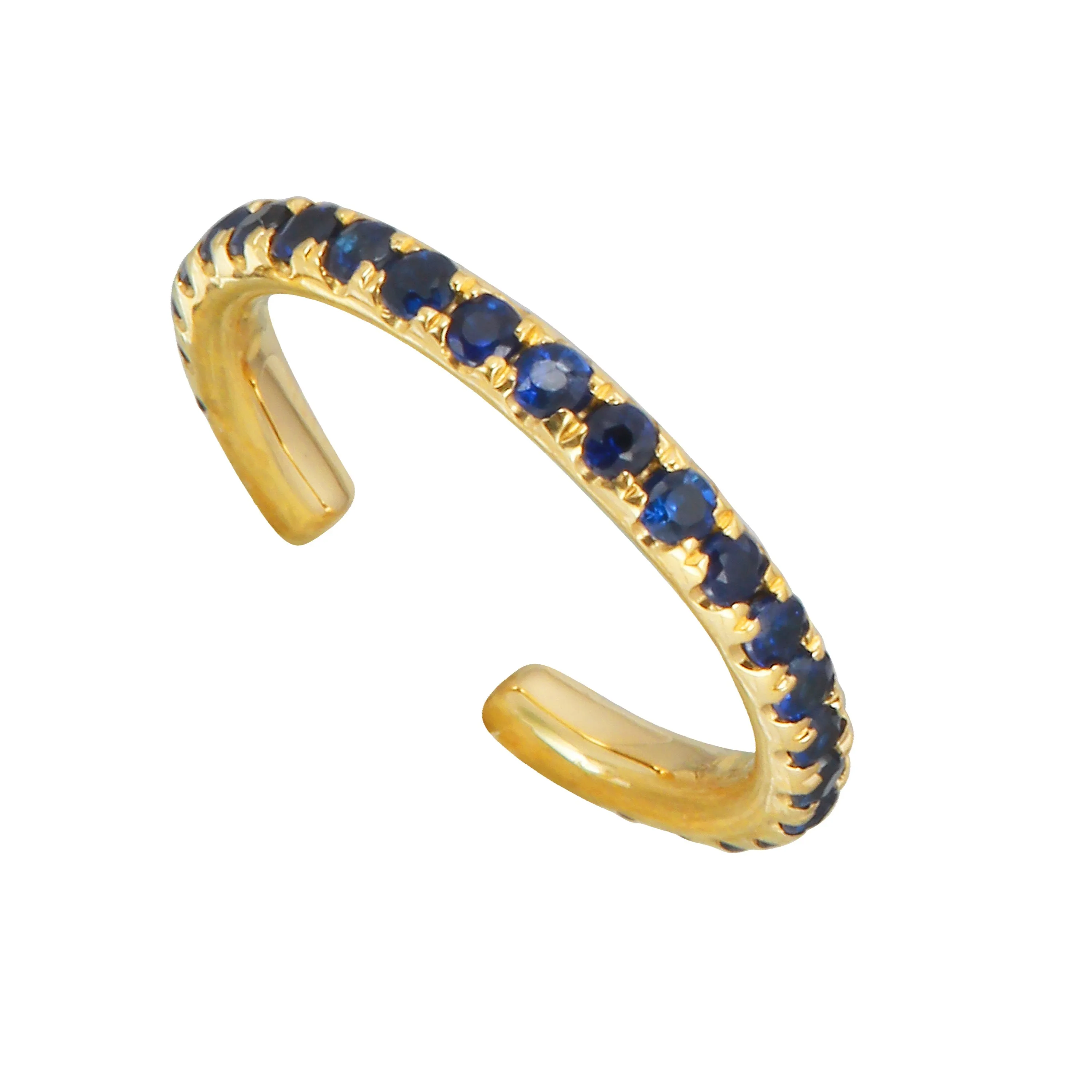 Blue Sapphire Single Ear Cuff