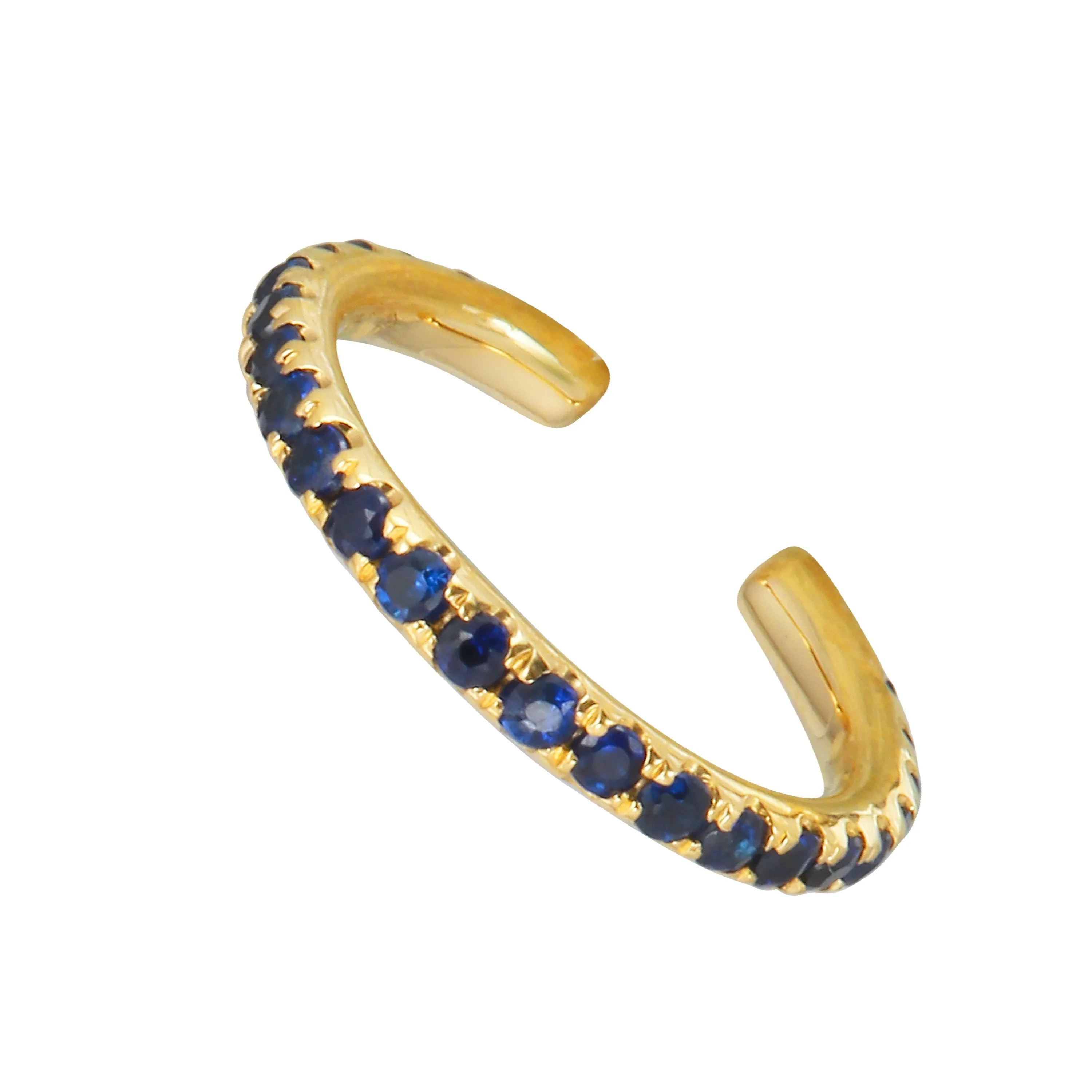 Blue Sapphire Single Ear Cuff