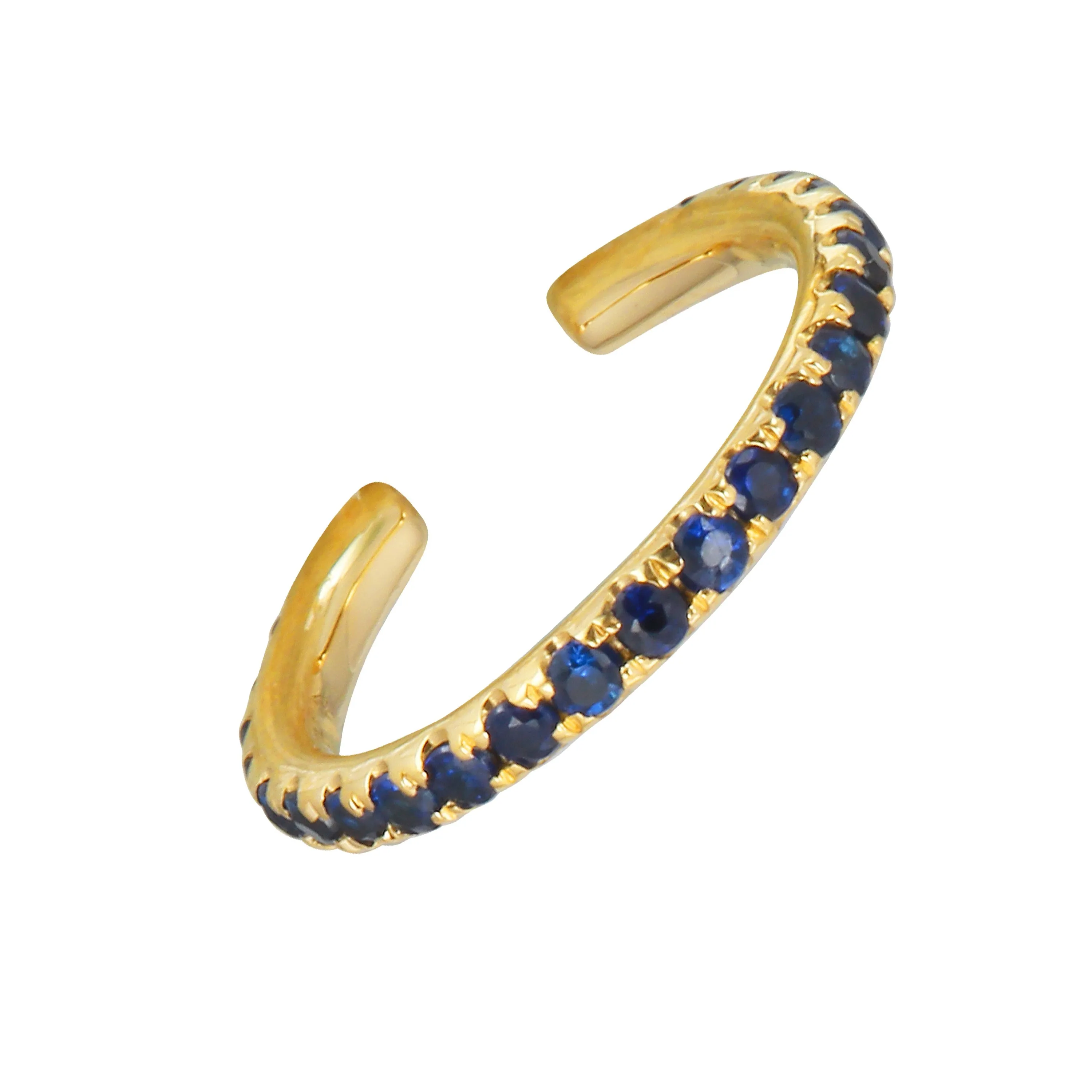 Blue Sapphire Single Ear Cuff