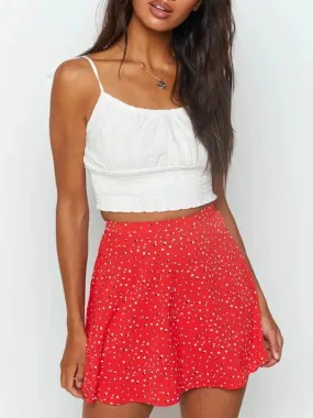 Boho Floral Beach Frills Mini Skirt