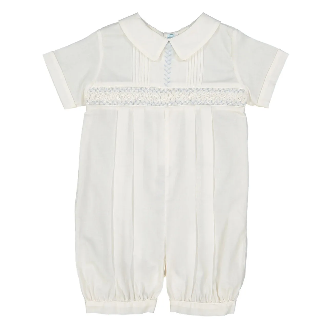 Boys Vintage Smocked Romper - Ivory