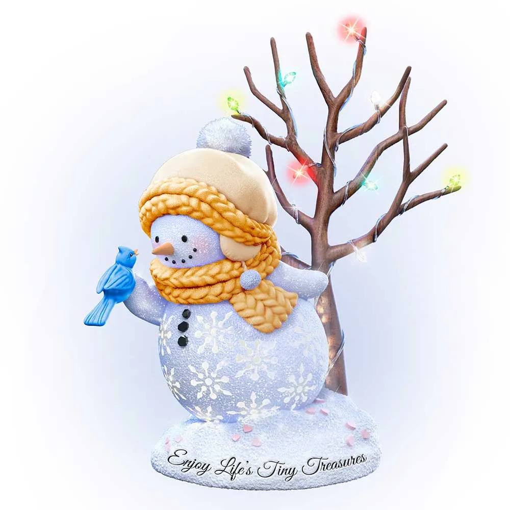 Bradford Exchange Sparkle Delights Snowman Sculpture - Enjoy Life's Treasure #3