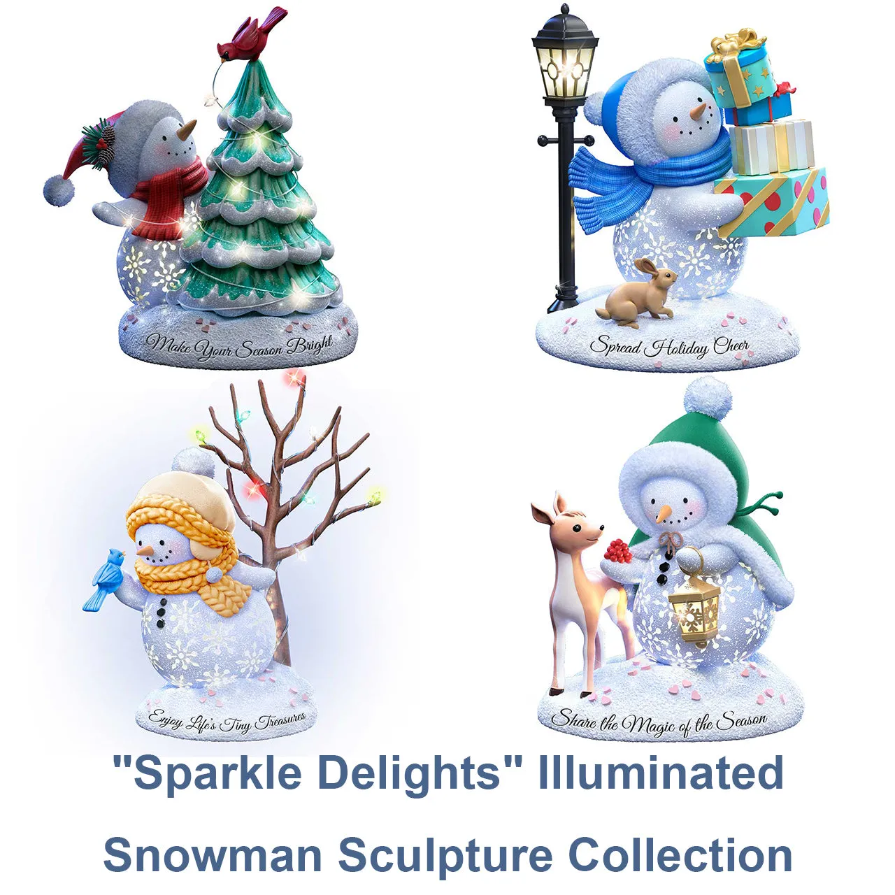 Bradford Exchange Sparkle Delights Snowman Sculpture - Enjoy Life's Treasure #3