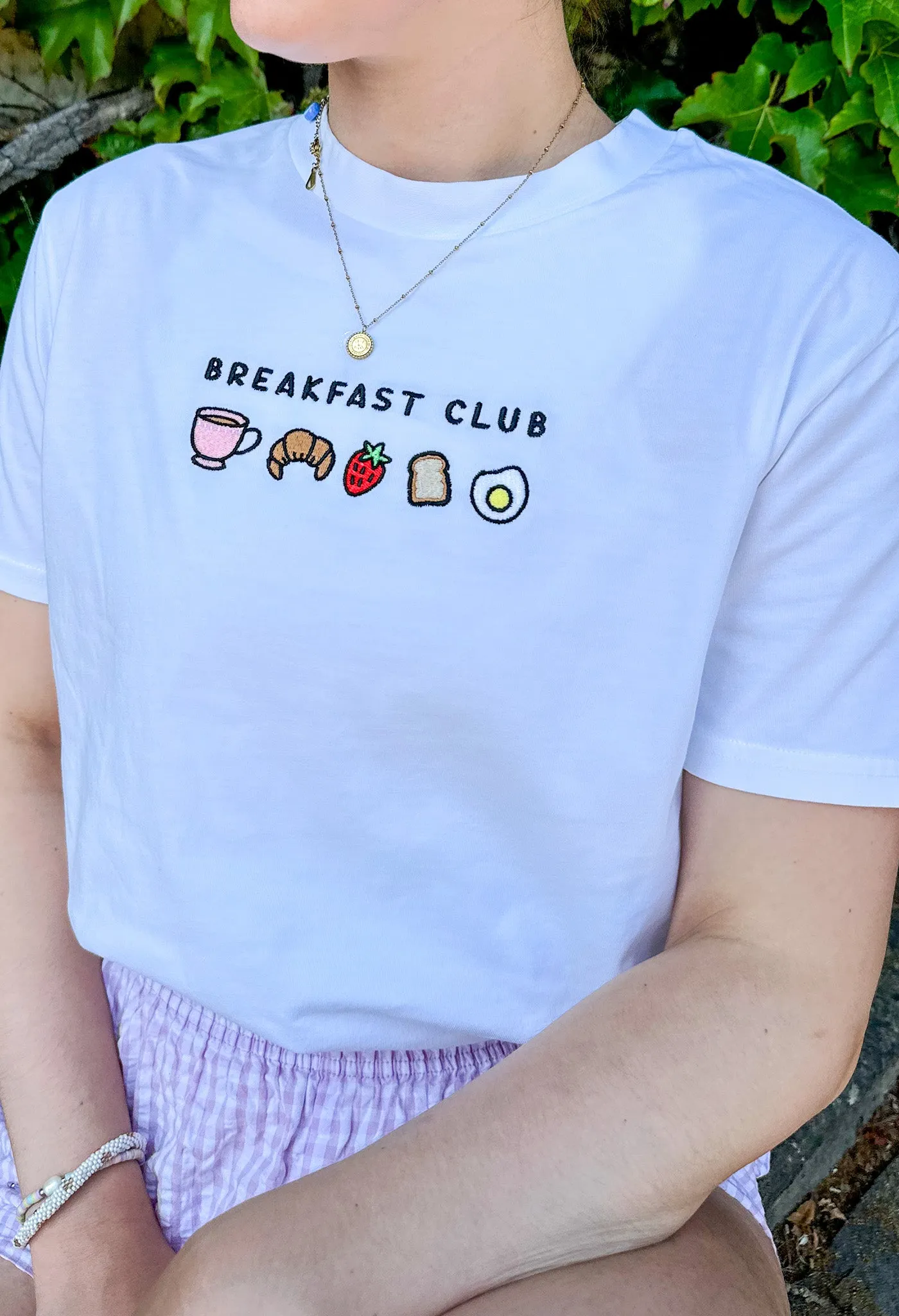 Breakfast Club Embroidered Organic Cotton T-Shirt