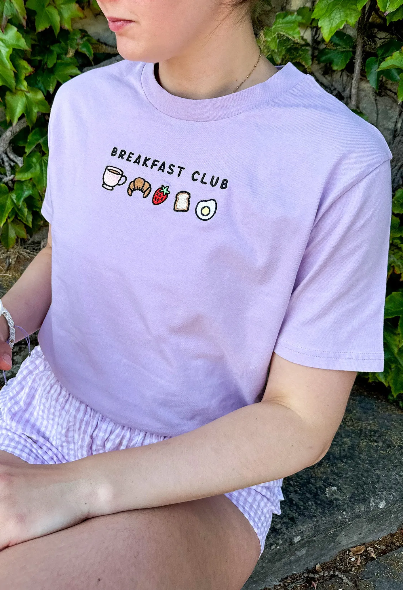 Breakfast Club Embroidered Organic Cotton T-Shirt