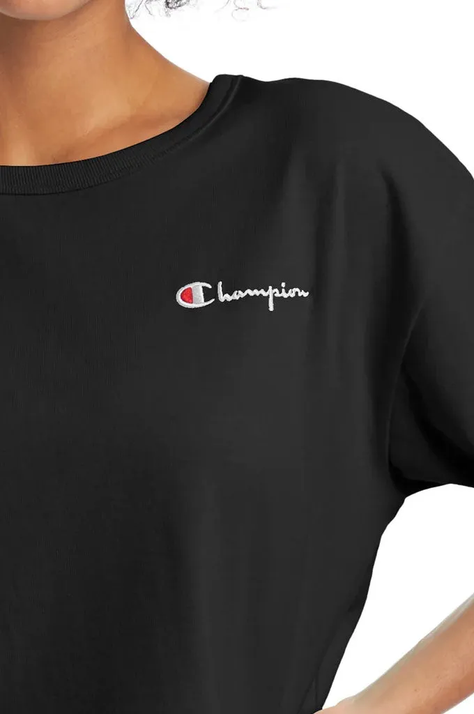 Champion Heritage Cropped Women's Tee, Embroidered Logo