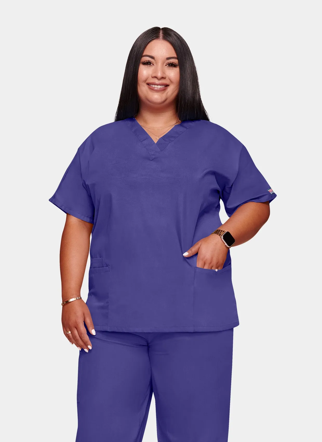 Cherokee Unisex Scrub Top - Grape