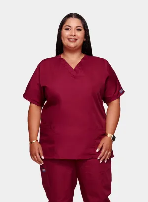 Cherokee Unisex Scrub Top - Wine