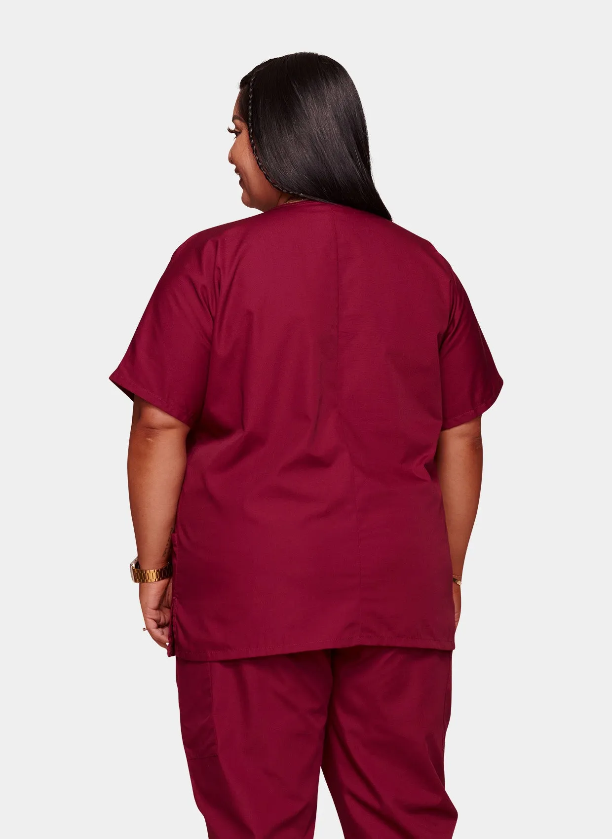 Cherokee Unisex Scrub Top - Wine