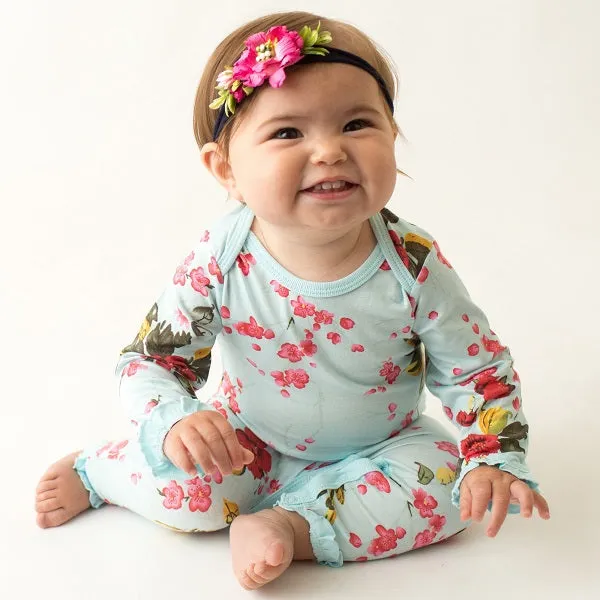 Cherry Blossom Blue Romper